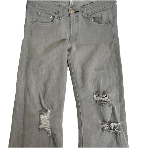 Rag & Bone Gray Distressed Skinny Jeans Women’s Sz 28 Distressed Ripped Knees - Picture 9 of 12